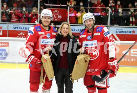 EBEL. Eishockey Bundesliga. KAC gegen	HCB Suedtirol Alperia. Stefan Geier, Spieler des Abends Rok Ticar (KAC). Klagenfurt, am 2.3.2022.
Foto: Kuess
www.qspictures.net

---
pressefotos, pressefotografie, kuess, qs, qspictures, sport, bild, bilder, bilddatenbank