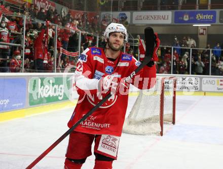 EBEL. Eishockey Bundesliga. KAC gegen	HCB Suedtirol Alperia. Jubel Rok Ticar (KAC). Klagenfurt, am 2.3.2022.
Foto: Kuess
www.qspictures.net

---
pressefotos, pressefotografie, kuess, qs, qspictures, sport, bild, bilder, bilddatenbank