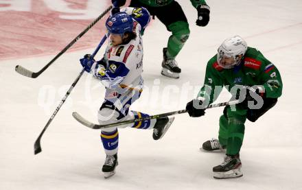 EBEL. Eishockey Bundesliga. VSV gegen HK SZ Olimpija Ljubljana.  Renars Krastenbergs,  (VSV), Daniel Wade Murphy  (Laibach). Villach, am 9.3.2022.
Foto: Kuess
www.qspictures.net
---
pressefotos, pressefotografie, kuess, qs, qspictures, sport, bild, bilder, bilddatenbank