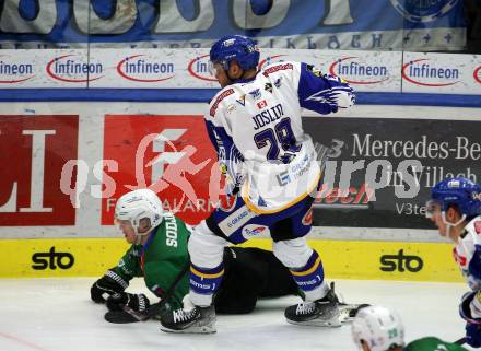 EBEL. Eishockey Bundesliga. VSV gegen HK SZ Olimpija Ljubljana.  Derek Joslin,  (VSV), Jaka Sodja  (Laibach). Villach, am 9.3.2022.
Foto: Kuess
www.qspictures.net
---
pressefotos, pressefotografie, kuess, qs, qspictures, sport, bild, bilder, bilddatenbank