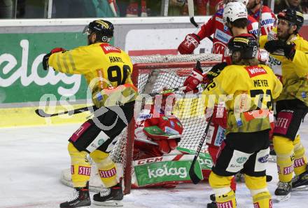 EBEL. Eishockey Bundesliga. KAC gegen	spusu Vienna Capitals. Torjubel Nikolaus Hartl  (Vienna Capitals). Klagenfurt, am 11.3.2022.
Foto: Kuess
www.qspictures.net

---
pressefotos, pressefotografie, kuess, qs, qspictures, sport, bild, bilder, bilddatenbank