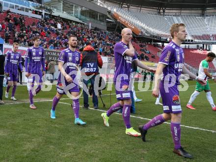 Fussball Bundesliga. Play-off. SK Austria Klagenfurt gegen Rapid Wien.  Christopher Cvetko, Nicolas Wimmer, Turgay Gemicibasi (Klagenfurt). Klagenfurt, am 13.3.2022.
Foto: Kuess
www.qspictures.net
---
pressefotos, pressefotografie, kuess, qs, qspictures, sport, bild, bilder, bilddatenbank