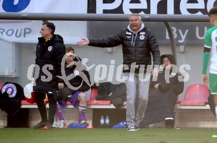 Fussball Bundesliga. Play-off. SK Austria Klagenfurt gegen Rapid Wien.  Trainer Peter Pacult (Klagenfurt). Klagenfurt, am 13.3.2022.
Foto: Kuess
www.qspictures.net
---
pressefotos, pressefotografie, kuess, qs, qspictures, sport, bild, bilder, bilddatenbank