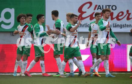 Fussball Bundesliga. Play-off. SK Austria Klagenfurt gegen Rapid Wien.  Torjubel  (Rapid). Klagenfurt, am 13.3.2022.
Foto: Kuess
www.qspictures.net
---
pressefotos, pressefotografie, kuess, qs, qspictures, sport, bild, bilder, bilddatenbank