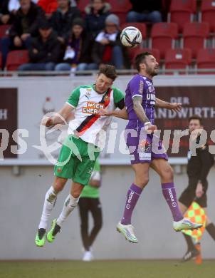 Fussball Bundesliga. Play-off. SK Austria Klagenfurt gegen Rapid Wien.  Markus Pink,  (Klagenfurt), Kevin Wimmer  (Rapid). Klagenfurt, am 13.3.2022.
Foto: Kuess
www.qspictures.net
---
pressefotos, pressefotografie, kuess, qs, qspictures, sport, bild, bilder, bilddatenbank