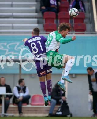 Fussball Bundesliga. Play-off. SK Austria Klagenfurt gegen Rapid Wien.  Turgay Gemicibasi,  (Klagenfurt), Ferdy Druijf  (Rapid). Klagenfurt, am 13.3.2022.
Foto: Kuess
www.qspictures.net
---
pressefotos, pressefotografie, kuess, qs, qspictures, sport, bild, bilder, bilddatenbank