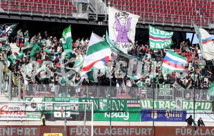 Fussball Bundesliga. Play-off. SK Austria Klagenfurt gegen Rapid Wien.  Fans. Klagenfurt, am 13.3.2022.
Foto: Kuess
www.qspictures.net
---
pressefotos, pressefotografie, kuess, qs, qspictures, sport, bild, bilder, bilddatenbank