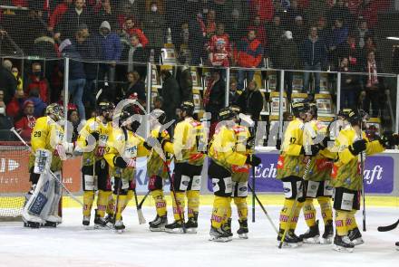 EBEL. Eishockey Bundesliga. KAC gegen	spusu Vienna Capitals. Jubel  (Vienna Capitals). Klagenfurt, am 13.3.2022.
Foto: Kuess
www.qspictures.net

---
pressefotos, pressefotografie, kuess, qs, qspictures, sport, bild, bilder, bilddatenbank