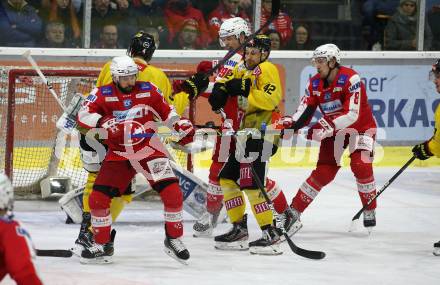 EBEL. Eishockey Bundesliga. KAC gegen	spusu Vienna Capitals. Thomas Koch, Matthew Fraser, Nicholas Eric Petersen,  (KAC), Alex Wall, Philippe Lakos  (Vienna Capitals). Klagenfurt, am 13.3.2022.
Foto: Kuess
www.qspictures.net

---
pressefotos, pressefotografie, kuess, qs, qspictures, sport, bild, bilder, bilddatenbank