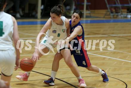 Basketball Damen Superliga 2021/2022. Grunddurchgang 11. Runde.  KOS Celovec Damen gegen   UBSC-DBBC Graz.  Alina Seher (KOS),  Simone Kuzma (Graz). Klagenfurt, am 19.3.2022.
Foto: Kuess
www.qspictures.net
---
pressefotos, pressefotografie, kuess, qs, qspictures, sport, bild, bilder, bilddatenbank