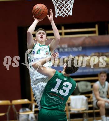 Basketball 2. Liga 2021/2022. Grunddurchgang 13. Runde.  KOS Celovec gegen  Dornbirn Lions.  Samuel Seher (KOS), Hampus Ramstedt   (Dornbirn). Klagenfurt, am 19.3.2022.
Foto: Kuess
www.qspictures.net
---
pressefotos, pressefotografie, kuess, qs, qspictures, sport, bild, bilder, bilddatenbank