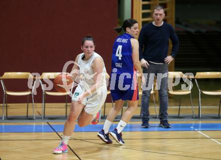 Basketball Damen Superliga 2021/2022. Grunddurchgang 11. Runde.  KOS Celovec Damen gegen   UBSC-DBBC Graz. Patricia Pauer,  (KOS),  Simone Kuzma  (Graz). Klagenfurt, am 19.3.2022.
Foto: Kuess
www.qspictures.net
---
pressefotos, pressefotografie, kuess, qs, qspictures, sport, bild, bilder, bilddatenbank