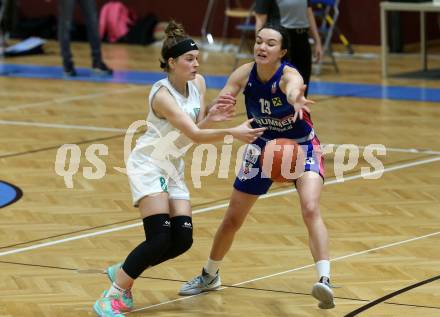 Basketball Damen Superliga 2021/2022. Grunddurchgang 11. Runde.  KOS Celovec Damen gegen   UBSC-DBBC Graz. Antonia Ronacher  (KOS), Eni Nizamic  (Graz). Klagenfurt, am 19.3.2022.
Foto: Kuess
www.qspictures.net
---
pressefotos, pressefotografie, kuess, qs, qspictures, sport, bild, bilder, bilddatenbank