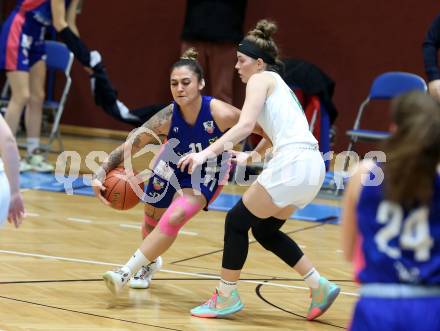 Basketball Damen Superliga 2021/2022. Grunddurchgang 11. Runde.  KOS Celovec Damen gegen   UBSC-DBBC Graz. Antonia Ronacher  (KOS), Ramona Salinas  (Graz). Klagenfurt, am 19.3.2022.
Foto: Kuess
www.qspictures.net
---
pressefotos, pressefotografie, kuess, qs, qspictures, sport, bild, bilder, bilddatenbank