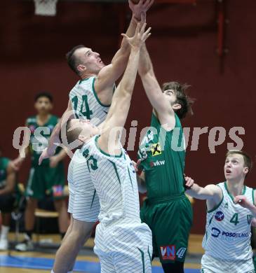 Basketball 2. Liga 2021/2022. Grunddurchgang 13. Runde.  KOS Celovec gegen  Dornbirn Lions.  Erik Groznik, Marko Gutalj (KOS), Hampus Ramstedt  (Dornbirn). Klagenfurt, am 19.3.2022.
Foto: Kuess
www.qspictures.net
---
pressefotos, pressefotografie, kuess, qs, qspictures, sport, bild, bilder, bilddatenbank