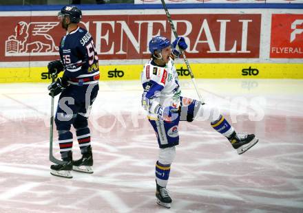 EBEL. Eishockey Bundesliga. VSV gegen Hydro Fehervar AV 19.  Torjubel Marco Richter, (VSV). Villach, am 24.3.2022.
Foto: Kuess
www.qspictures.net
---
pressefotos, pressefotografie, kuess, qs, qspictures, sport, bild, bilder, bilddatenbank