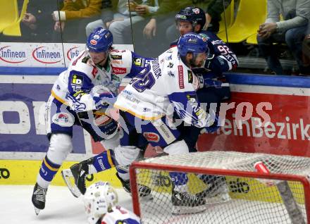 EBEL. Eishockey Bundesliga. VSV gegen Hydro Fehervar AV 19. Stefan Bacher, Nico Brunner,  (VSV),  Anze Kuralt  (Hydro Fehervar). Villach, am 24.3.2022.
Foto: Kuess
www.qspictures.net
---
pressefotos, pressefotografie, kuess, qs, qspictures, sport, bild, bilder, bilddatenbank