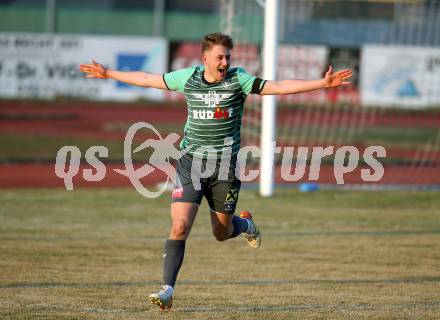 Fussball Kaerntner Liga. Voelkermarkt gegen Bleiburg. Torjubel Lukas Urnik (Voelkermarkt). Voelkermarkt, 26.3.2022.
Foto: Kuess

---
pressefotos, pressefotografie, kuess, qs, qspictures, sport, bild, bilder, bilddatenbank