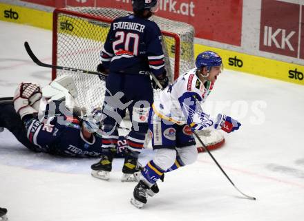 EBEL. Eishockey Bundesliga. VSV gegen Hydro Fehervar AV 19. Torjubel Benjamin Lanzinger  (VSV). Villach, am 1.4.2022.
Foto: Kuess
www.qspictures.net
---
pressefotos, pressefotografie, kuess, qs, qspictures, sport, bild, bilder, bilddatenbank