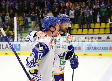 EBEL. Eishockey Bundesliga. VSV gegen Hydro Fehervar AV 19. Scott Kosmachuk, Rick Schofield  (VSV). Villach, am 1.4.2022.
Foto: Kuess
www.qspictures.net
---
pressefotos, pressefotografie, kuess, qs, qspictures, sport, bild, bilder, bilddatenbank