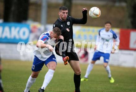 Fussball Regionalliga. Treibach gegen Spittal. Manuel Primusch  (Treibach),   Seid Zukic (Spittal). Treibach, 2.4.2022.
Foto: Kuess
---
pressefotos, pressefotografie, kuess, qs, qspictures, sport, bild, bilder, bilddatenbank