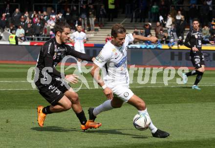 Fussball Bundesliga. Meistergruppe. WAC gegen SK Puntigamer Sturm Graz.  Matthaeus Taferner,  (WAC), Andreas Kuen  (Graz). Wolfsberg, am 3.4.2022.
Foto: Kuess
www.qspictures.net
---
pressefotos, pressefotografie, kuess, qs, qspictures, sport, bild, bilder, bilddatenbank