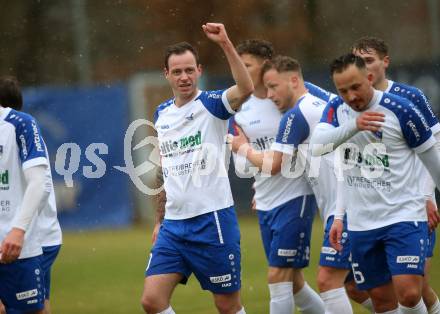 Fussball Regionalliga. Treibach gegen Spittal. Torjubel Kevin Vaschauner   (Treibach). Treibach, 2.4.2022.
Foto: Kuess
---
pressefotos, pressefotografie, kuess, qs, qspictures, sport, bild, bilder, bilddatenbank