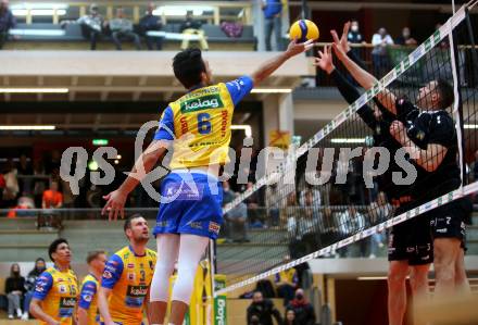 Volleyball. Austrian Volley League Men. SK Zadruga Aich/Dob gegen VCA Amstetten NOE.  Xander Ketrzynski (Aich). Bleiburg, 2.4.2022.
Foto: Kuess
www.qspictures.net
---
pressefotos, pressefotografie, kuess, qs, qspictures, sport, bild, bilder, bilddatenbank