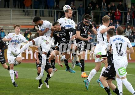 Fussball Bundesliga. Meistergruppe. WAC gegen SK Puntigamer Sturm Graz.  Tai Baribo, Luka Lochoshvili (WAC), Gregory Wuethrich, Jon Gorenc Stankovic   (Graz). Wolfsberg, am 3.4.2022.
Foto: Kuess
www.qspictures.net
---
pressefotos, pressefotografie, kuess, qs, qspictures, sport, bild, bilder, bilddatenbank