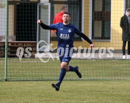 Fussball. 1. Klasse B. Rothenthurn gegen Velden. Torjubel  Anel Mujkic, (Velden).  Rothenthurn, 3.4.2022.
Foto: Kuess
---
pressefotos, pressefotografie, kuess, qs, qspictures, sport, bild, bilder, bilddatenbank