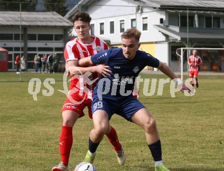 Fussball. 1. Klasse B. Rothenthurn gegen Velden.  Fabio Norbert Daxer (Rothenthurn),   Luca Alexander Pollanz (Velden).  Rothenthurn, 3.4.2022.
Foto: Kuess
---
pressefotos, pressefotografie, kuess, qs, qspictures, sport, bild, bilder, bilddatenbank