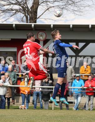 Fussball. 1. Klasse B. Rothenthurn gegen Velden. Andreas Kampitsch  (Rothenthurn),  Sebastian Bauer (Velden).  Rothenthurn, 3.4.2022.
Foto: Kuess
---
pressefotos, pressefotografie, kuess, qs, qspictures, sport, bild, bilder, bilddatenbank