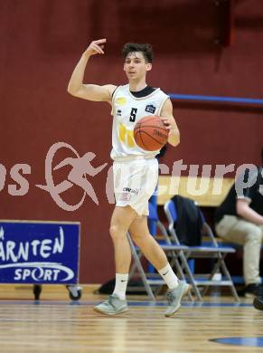 Basketball Zweite Liga 2021/2022. Playdown 2.  Woerthersee Piraten gegen Deutsch Wagram Alligators. Felix Leindecker  (Piraten). Klagenfurt, am 9.4.2022. 
Foto: Kuess
www.qspictures.net

---
pressefotos, pressefotografie, kuess, qs, qspictures, sport, bild, bilder, bilddatenbank