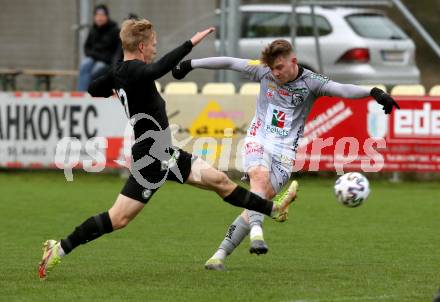 Fussball Regionalliga. WAC Amateure gegen Sturm Graz II.  Daniel Goriupp (WAC Amateure), Samuel Stueckler  (Sturm Graz). St. Andrae, am 9.4.2022.
Foto: Kuess
---
pressefotos, pressefotografie, kuess, qs, qspictures, sport, bild, bilder, bilddatenbank