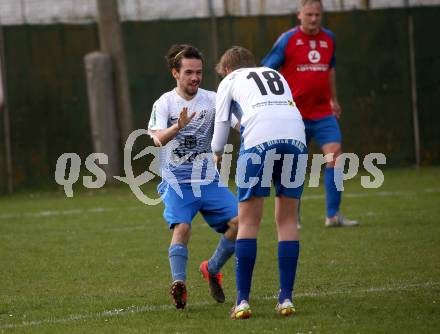 Fussball. 2. Klasse C.  Frantschach gegen Kraig. Torjubel  Raphael Helmut Floredo (Kraig). Frantschach, 10.4.2022.
Foto: Kuess 
---
pressefotos, pressefotografie, kuess, qs, qspictures, sport, bild, bilder, bilddatenbank