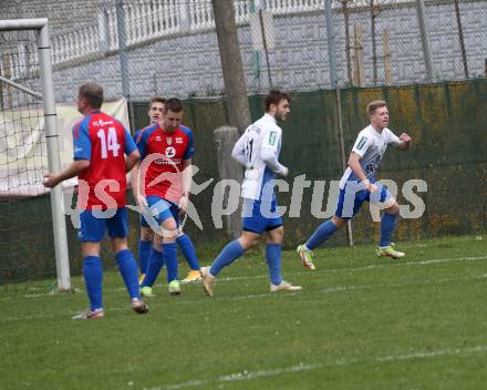 Fussball. 2. Klasse C.  Frantschach gegen Kraig.  Torjubel Manuel Gerhard Krassnitzer,  (Kraig). Frantschach, 10.4.2022.
Foto: Kuess 
---
pressefotos, pressefotografie, kuess, qs, qspictures, sport, bild, bilder, bilddatenbank