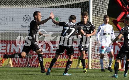 Fussball Bundesliga. Meistergruppe. WAC gegen Austria Klagenfurt. Torjubel Michael Liendl, Amar Dedic (WAC). Wolfsberg, am 17.4.2022.
Foto: Kuess
www.qspictures.net
---
pressefotos, pressefotografie, kuess, qs, qspictures, sport, bild, bilder, bilddatenbank