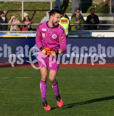 Fussball Bundesliga. Meistergruppe. WAC gegen Austria Klagenfurt. Jubel Phillip Menzel  (Klagenfurt). Wolfsberg, am 17.4.2022.
Foto: Kuess
www.qspictures.net
---
pressefotos, pressefotografie, kuess, qs, qspictures, sport, bild, bilder, bilddatenbank