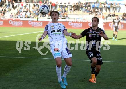 Fussball Bundesliga. Meistergruppe. WAC gegen Austria Klagenfurt. Matthaeus Taferner,  (WAC), Alex Timossi Andersson  (Klagenfurt). Wolfsberg, am 17.4.2022.
Foto: Kuess
www.qspictures.net
---
pressefotos, pressefotografie, kuess, qs, qspictures, sport, bild, bilder, bilddatenbank