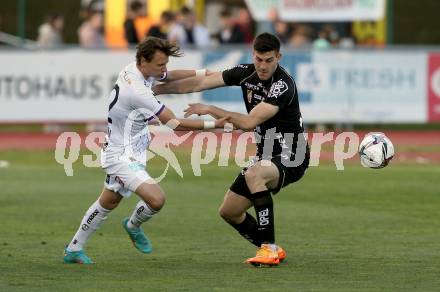 Fussball Bundesliga. Meistergruppe. WAC gegen Austria Klagenfurt. Luka Lochoshvili,  (WAC), Alex Timossi Andersson  (Klagenfurt). Wolfsberg, am 17.4.2022.
Foto: Kuess
www.qspictures.net
---
pressefotos, pressefotografie, kuess, qs, qspictures, sport, bild, bilder, bilddatenbank