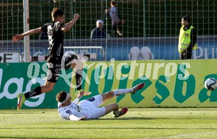 Fussball Bundesliga. Meistergruppe. WAC gegen Austria Klagenfurt. Thorsten Roecher,  (WAC), Ivan Saravanja  (Klagenfurt). Wolfsberg, am 17.4.2022.
Foto: Kuess
www.qspictures.net
---
pressefotos, pressefotografie, kuess, qs, qspictures, sport, bild, bilder, bilddatenbank