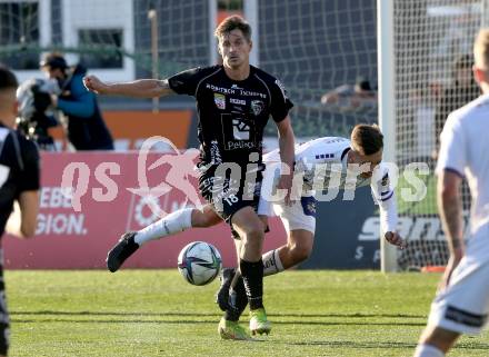 Fussball Bundesliga. Meistergruppe. WAC gegen Austria Klagenfurt. Thorsten Roecher, (WAC), Till Sebastian Schumacher   (Klagenfurt). Wolfsberg, am 17.4.2022.
Foto: Kuess
www.qspictures.net
---
pressefotos, pressefotografie, kuess, qs, qspictures, sport, bild, bilder, bilddatenbank