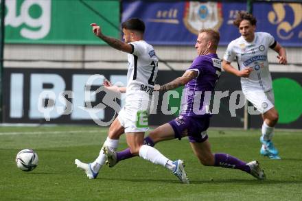 Fussball Bundesliga. Play-off. SK Austria Klagenfurt gegen SK Sturm Graz.  Florian Jaritz,  (Klagenfurt), Jusuf Gazibegovic  (Graz). Klagenfurt, am 8.5.2022.
Foto: Kuess
www.qspictures.net
---
pressefotos, pressefotografie, kuess, qs, qspictures, sport, bild, bilder, bilddatenbank