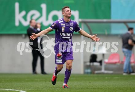 Fussball Bundesliga. Play-off. SK Austria Klagenfurt gegen SK Sturm Graz.  Torjubel Turgay Gemicibasi (Klagenfurt). Klagenfurt, am 8.5.2022.
Foto: Kuess
www.qspictures.net
---
pressefotos, pressefotografie, kuess, qs, qspictures, sport, bild, bilder, bilddatenbank