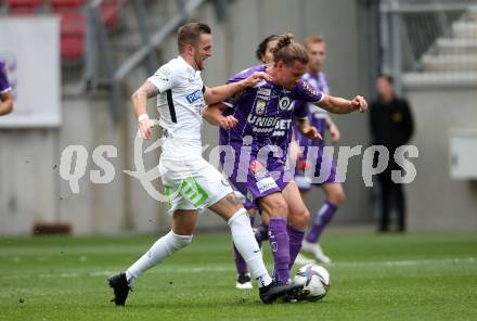 Fussball Bundesliga. Play-off. SK Austria Klagenfurt gegen SK Sturm Graz.  Patrick Greil, (Klagenfurt), Jakob Jantscher   (Graz). Klagenfurt, am 8.5.2022.
Foto: Kuess
www.qspictures.net
---
pressefotos, pressefotografie, kuess, qs, qspictures, sport, bild, bilder, bilddatenbank