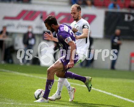 Fussball Bundesliga. Play-off. SK Austria Klagenfurt gegen SK Sturm Graz.  Markus Pink,  (Klagenfurt), Jon Gorenc Stankovic  (Graz). Klagenfurt, am 8.5.2022.
Foto: Kuess
www.qspictures.net
---
pressefotos, pressefotografie, kuess, qs, qspictures, sport, bild, bilder, bilddatenbank