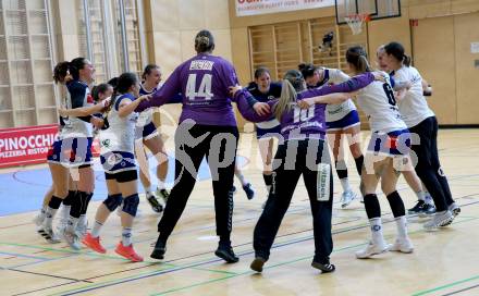 Handball Frauen. SC witasek Ferlach/Feldkirchen gegen WAT Atzgersdorf. Jubel (Ferlach/Feldkirchen). Ferlach, am 11.5.2022.
Foto: Kuess
---
pressefotos, pressefotografie, kuess, qs, qspictures, sport, bild, bilder, bilddatenbank