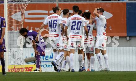 Fussball Bundesliga. Play-off. SK Austria Klagenfurt gegen FK Austria Wien.  Torjubel  (Wien). Klagenfurt, am 15.5.2022.
Foto: Kuess
www.qspictures.net
---
pressefotos, pressefotografie, kuess, qs, qspictures, sport, bild, bilder, bilddatenbank