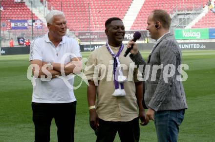 Fussball Bundesliga. Play-off. SK Austria Klagenfurt gegen FK Austria Wien.  Anton Toni Polster, Kasim Ramadhani, Christian Rosenzopf. Klagenfurt, am 15.5.2022.
Foto: Kuess
www.qspictures.net
---
pressefotos, pressefotografie, kuess, qs, qspictures, sport, bild, bilder, bilddatenbank