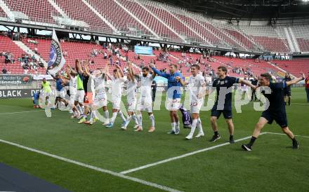 Fussball Bundesliga. Play-off. SK Austria Klagenfurt gegen FK Austria Wien.  Jubel   (Wien). Klagenfurt, am 15.5.2022.
Foto: Kuess
www.qspictures.net
---
pressefotos, pressefotografie, kuess, qs, qspictures, sport, bild, bilder, bilddatenbank